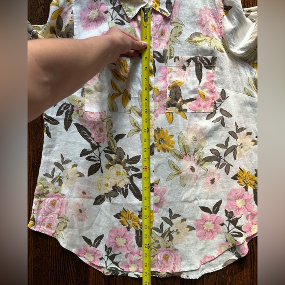 Lord & Taylor Floral Linen Shirt - Picture 14 of 16